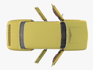 generic 60s european car with interior 3D Model