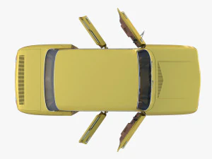 generic 60s european car with interior 3D Model