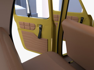 generic 60s european car with interior 3D Model