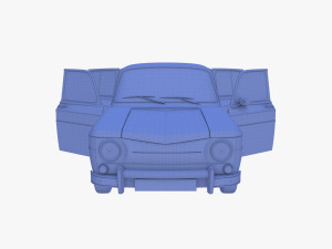 generic 60s european car with interior 3D Model