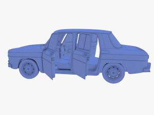 generic 60s european car with interior 3D Model