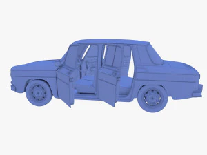 generic 60s european car with interior 3D Model