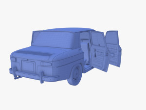 generic 60s european car with interior 3D Model