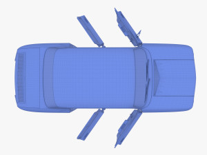 generic 60s european car with interior 3D Model