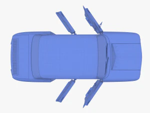 generic 60s european car with interior 3D Model
