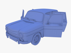 generic 60s european car with interior 3D Model
