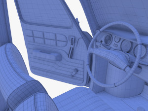 generic 60s european car with interior 3D Model