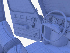 generic 60s european car with interior 3D Model