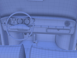 generic 60s european car with interior 3D Model