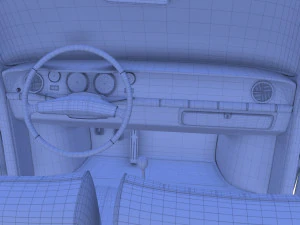 generic 60s european car with interior 3D Model