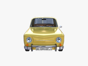 generic 60s european car with interior 3D Model