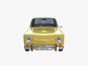 generic 60s european car with interior 3D Model