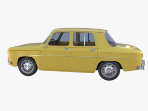 generic 60s european car with interior 3D Model