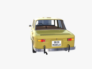 generic 60s european car with interior 3D Model