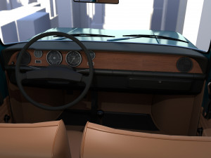 dacia 1100 with interior blue 3D 모델