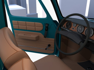 dacia 1100 with interior blue 3D 모델
