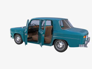 dacia 1100 with interior blue 3D 모델