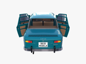 dacia 1100 with interior blue 3D 모델