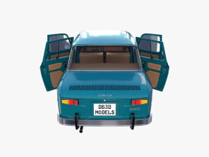 dacia 1100 с синим салоном 3D Модель