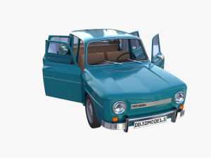 dacia 1100 with interior blue 3D 모델