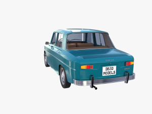 dacia 1100 with interior blue 3D 모델