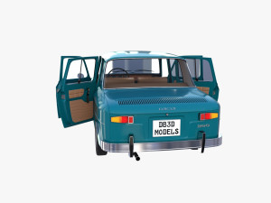 dacia 1100 with interior blue 3D 모델