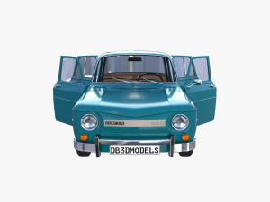 dacia 1100 with interior blue 3D 모델