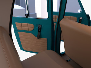 dacia 1100 with interior blue 3D 모델
