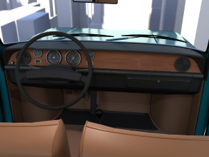 dacia 1100 with interior blue 3D 모델