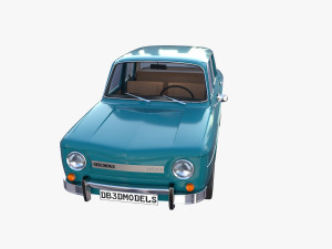 dacia 1100 with interior blue 3D 모델