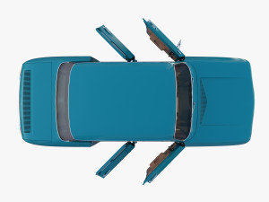 dacia 1100 with interior blue 3D 모델