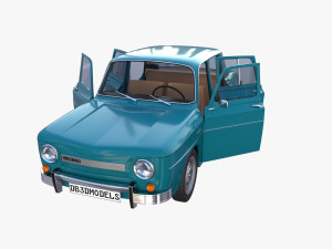 dacia 1100 with interior blue 3D 모델