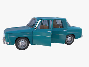 dacia 1100 with interior blue 3D 모델