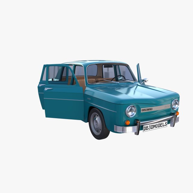 Download dacia 1100 with interior blue 3D Model