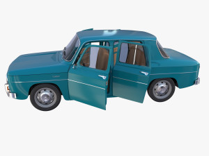 dacia 1100 with interior blue 3D 모델