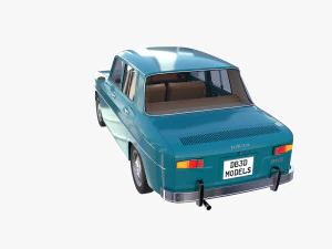 dacia 1100 с синим салоном 3D Модель