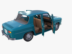 dacia 1100 with interior blue 3D 모델