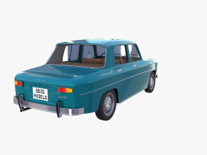 dacia 1100 with interior blue 3D 모델