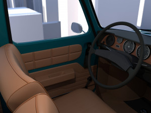 dacia 1100 with interior blue 3D 모델