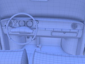 dacia 1100 with interior blue 3D 모델