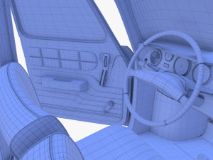 dacia 1100 with interior blue 3D 모델