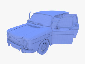 dacia 1100 with interior blue 3D 모델