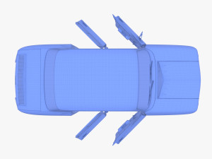dacia 1100 with interior blue 3D 모델