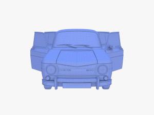 dacia 1100 with interior blue 3D 모델
