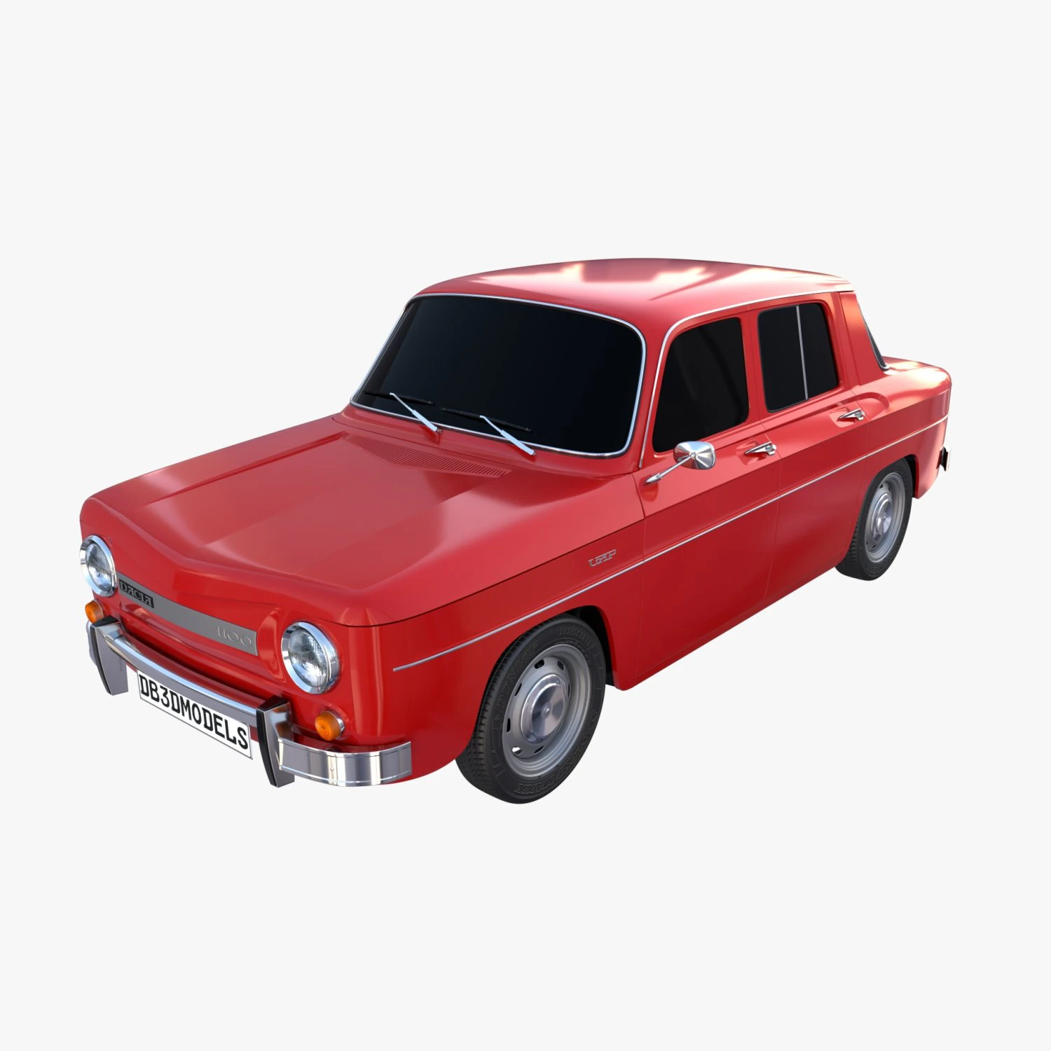 dacia 1100 red 3D Model .c4d .max .obj .3ds .fbx .stl .blend 