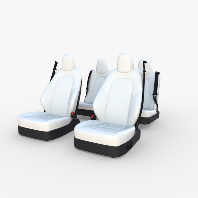 tesla model y seats white Modelo 3D .c4d .max .obj .3ds .fbx .stl .blend 