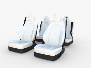 tesla model y seats white 3D Model