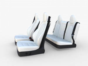 tesla model y seats white Modelo 3D