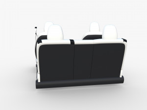 tesla model y seats white Modelo 3D