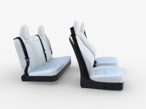 tesla model y seats white Modelo 3D
